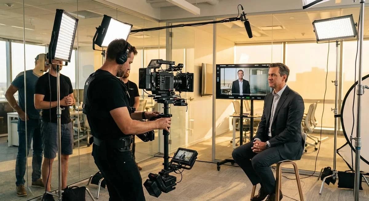 Professional video production for a business executive interview