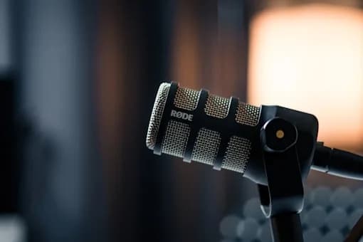 RØDE broadcast microphone in the StudioYT studio