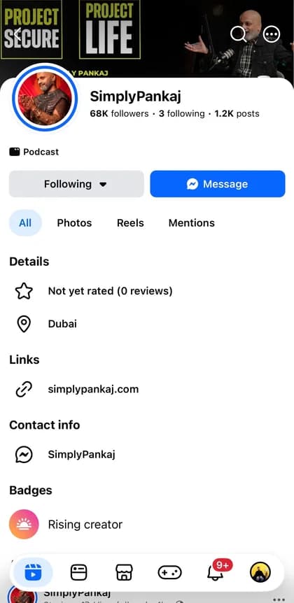 Simply Pankaj Facebook page with 68K followers