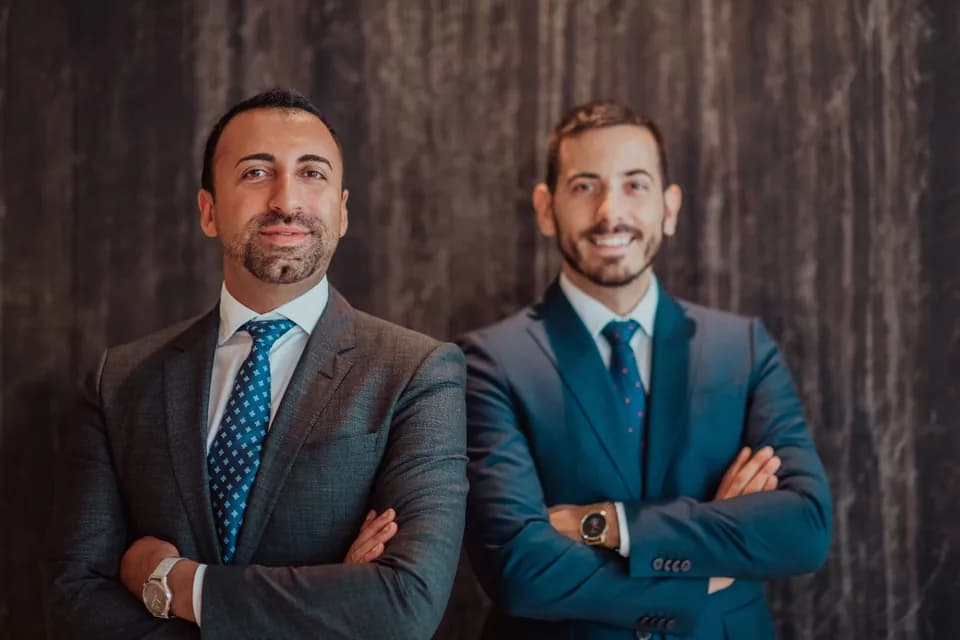 Professional founders and executives in suits